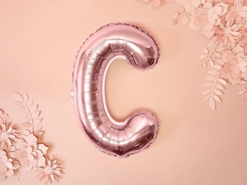 Balon foliowy Litera "C", 35cm, różowe z