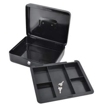 БОЛЬШОЙ МЕТАЛЛИЧЕСКИЙ КАССЕТНЫЙ СЕЙФ ДЛЯ ДЕНЕГ С КАССЕТОЙ КЛЮЧЕЙ