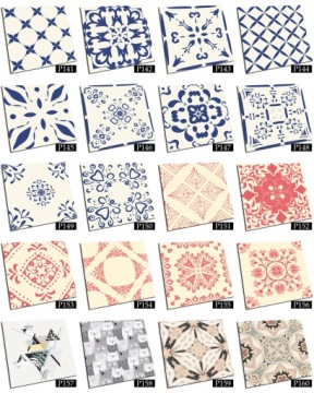 ЦВЕТНЫЕ АЗУЛЕЙОС, ПЛИТКИ, ПВХ-ПЛИТКИ 30x30 ИЗ ВИНИЛА