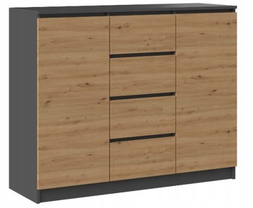 Komoda 2D4S 120 x 40 x 97cm antracyt/dąb artisan