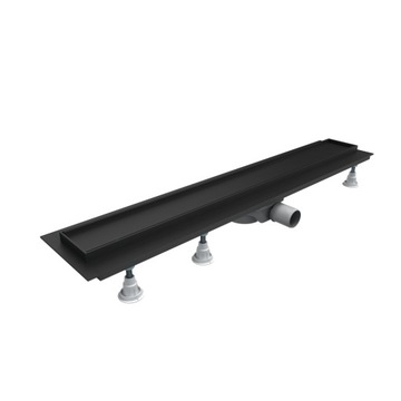 ЛИНЕЙНЫЙ СТОП Schedpol Base-Low Black 70 см с решеткой и черной матовой плиткой