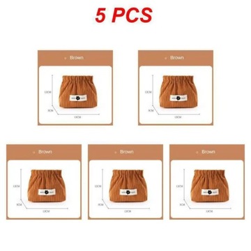 1/2/5PCS Corduroy Elastic Storage Bag Handbags For Women Mini Makeup Bag