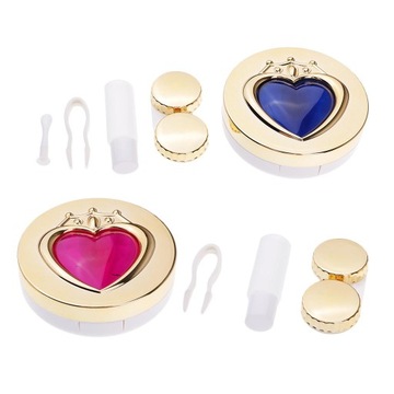 Beauty Mini Contact Дорожный футляр для замачивания Дорожный набор Золотой Синий