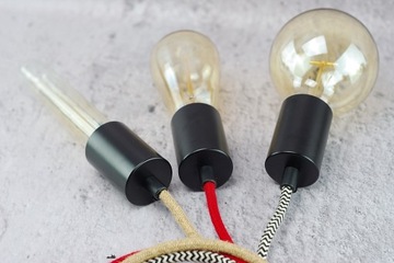 черная матовая рамка E27, лампа-паук в стиле лофт Edison