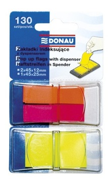 ZAKŁADKI INDEKSUJĄCE DONAU PP 12X40MM/25X45MM