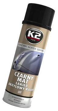 K2 МАТОВЫЙ ЧЕРНЫЙ АКРИЛОВЫЙ ЛАК БЫСТРОСЫХАЮЩИЙ 500МЛ