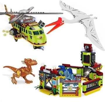 Klocki konstrukcyjne Park Jurajski Dinozaury Dżungla Pterodaktyl 582el