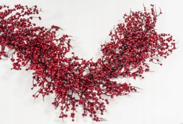 Рождественская гирлянда осень зима боярышник рябина ветка 145 см красный
