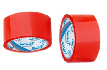 48mm/50y TAŚMA PAKOWA KLEJĄCA czerwona do PACZEK PALET akryl