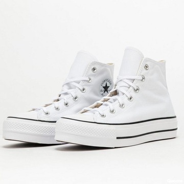 Converse All Star buty trampki białe platforma 37