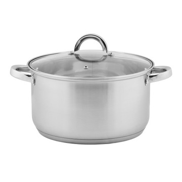 GARNEK 3L NIERDZEWNY TRADYCYJNY Z POKRYWKĄ NA INDUKCJE GAZ STALOWY 20CM