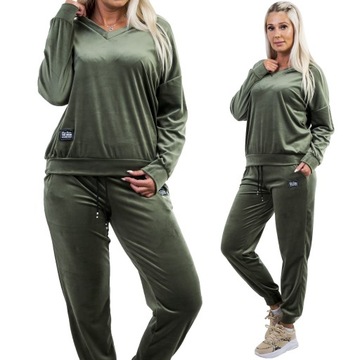 Z407 DRES WELUROWY Z NASZYWKĄ KHAKI r. 56 (8XL)