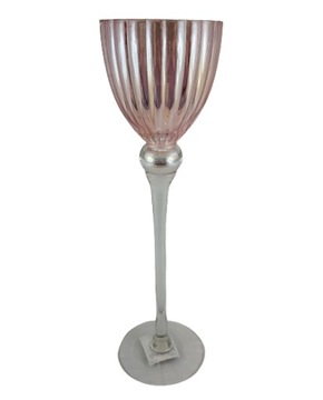 ŚWIECZNIK KIELICH RÓŻOWY 40CM