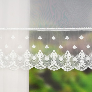 КОМПЛЕКТ ШТОР С ВУАЛЬНОЙ ШТОРОЙ, УКРАШЕННОЙ ГИПЮРНОЙ МАРНИРОВКОЙ 400х160см