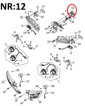 ЗАДНИЕ ФОНАРИ ОСВЕЩЕНИЯ Quad ATV Access Forest MAX 750cc OEM!