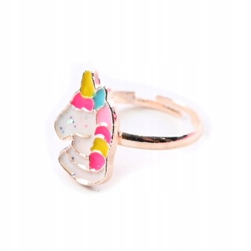 PIERŚCIONEK DLA DZIEWCZYNKI JEDNOROŻEC DZIECIĘCY REGULOWANY RÓŻNE WZORY