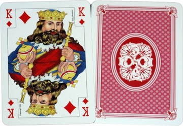 Karty do gry. Talia 54 karty brydż, poker, kierki, makao kolor czerwony