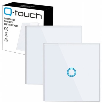 2x DOTYKOWY SZKLANY WŁĄCZNIK ŚWIATŁA LED SCHODOWY KRZYŻOWY LED BIAŁY