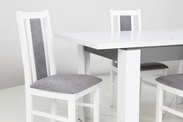 Комплект из белого раздвижного стола 80х140/180 и 6 стульев.