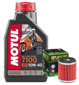 ZESTAW OLEJ MOTUL 7100 10W40 1L HF141 YAMAHA WR125X WR125R 09-16