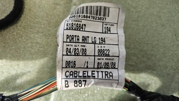 FIAT CROMA II INSTALACE SVAZEK DVEŘE LEVÝ PŘEDNÍ 51816847