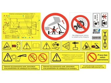 Naklejki kombajnu ziemniaczanego Bolko Z 643/1