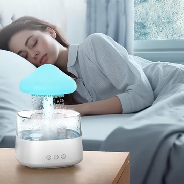 УВЛАЖНИТЕЛЬ ВОЗДУХА ДИФФУЗОР 7 LED ОБЛАКО ДОЖДЕВЫЕ КАПЛИ 450мл USB
