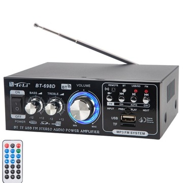 MINI HIFI WZMACNIACZ DO GŁOŚNIKÓW KOLUMN BLUETOOTH 220V BT-698D