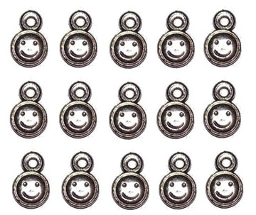 ZAWIESZKA CHARMS BUŹKA UŚMIECH 13MM 20 SZT ZAWIESZKI EMOTKI MINKI AKRYL