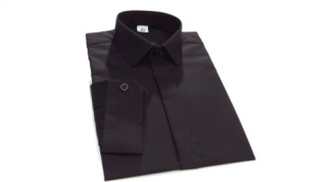 Деловая рубашка для мальчика, гладкая, ЧЕРНАЯ 146
