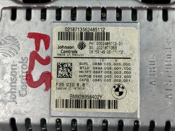 BMW F25 X3 8.8 ЭКРАН ДИСПЛЕЯ НАВИГАЦИОННЫЙ МОНИТОР 9289584