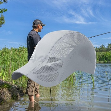 Бейсбольная кепка в сетку. Плоская кепка. Защита от солнца. Крутая кепка для гольфа. Шляпы от солнца. Светло-серый.