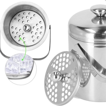 ВЕДРО ДЛЯ ЛЬДА КОНТЕЙНЕР ДЛЯ ЛЬДА 1,3л + ВЫХОД ДЛЯ ЩИПЦОВ