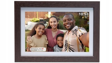 ДЕНВЕР ЦИФРОВАЯ ФОТОРАМКА СЕНСОРНАЯ РАМА ФОТО ВИДЕО ДЕРЕВЯННАЯ РАМА 10,1 ДЮЙМА