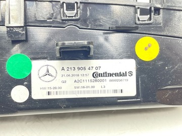MERCEDES-BENZ E W213 2019 PANEL KLIMATIZACE