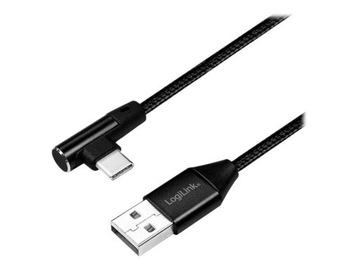 LOGILINK CU0137 LOGILINK - Kabel USB 2.0 kątowy 90 USB-A męski na USB-C