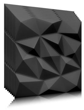 Czarne panele ścienne 3D BRYLANT kaseton 8x+gratis