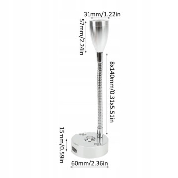НАСТЕННЫЙ СВЕТИЛЬНИК СВЕТОДИОДНАЯ ЛАМПА 12В С ВЫКЛЮЧАТЕЛЕМ
