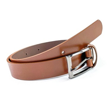 PASEK DLA CHŁOPCA BRĄZOWY DO SPODNI DZIECIĘCY SKÓRA CHŁOPIĘCY SKÓRZANY 85