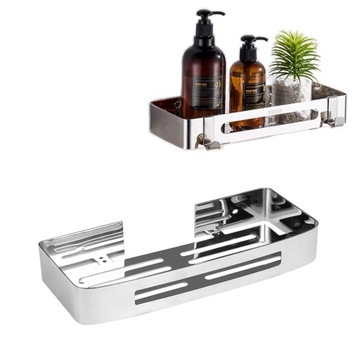 PÓŁKA ŁAZIENKOWA WISZĄCA POD PRYSZNIC SREBRNA LOFT