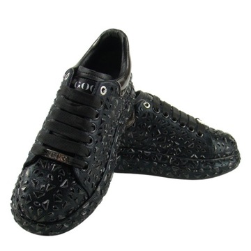 Sneakersy damskie GOE 4001 kryształki czarne 37