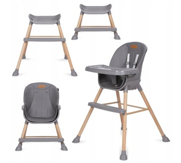 Kidwell EATAN WOOD krzesełko drewniane 4w1 grey