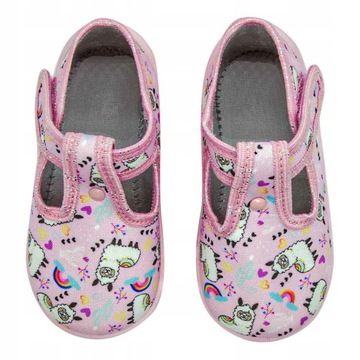 buty kapcie dziewczęce RAWEKS do żłobka przedszkola LAMY ALPAKI TĘCZA 71 19