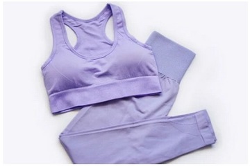 Damski komplet UniquYou Violet L treningowy zestaw top legginsy HIT