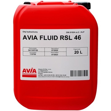 Olej hydrauliczny AVIA FLUID RSL 46 20L