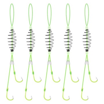 Fishing Feeding Spring Double Barbed Hooks Fish Feeder 13.6mmx22.5mm