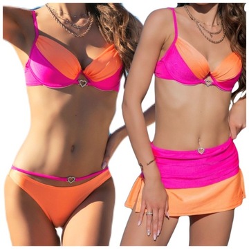 Bikini spódniczka strój komplet na plażę figi XL