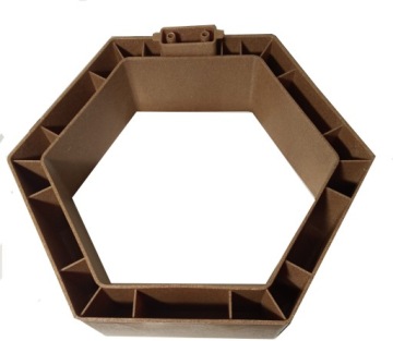 Полка настенная шестигранная сотовая из ДПК 30х10