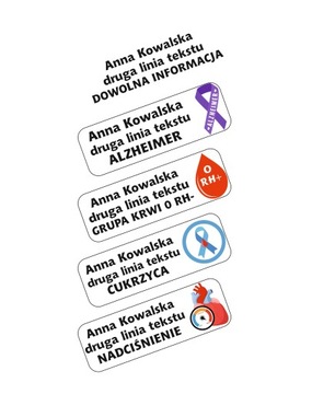 IMIENNIKI DLA SENIORÓW NAPRASOWANKI METKI IMIENNE (50 SZTUK)