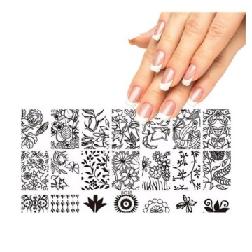 BLASZKA PŁYTKA DO STEMPLOWANIA BLASZKI ZDOBIENIE STEMPLOWANIE MANICURE